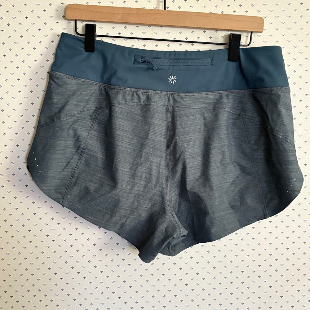 Athleta Run With It 3.5" Textured Shorts M Blue Running - Picture 8 of 8